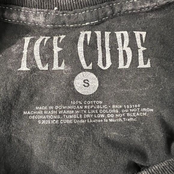 Ice Cube T Shirt Size Sm Graphic Acid Wash Rap Tee Hip Hop Streetwear Cyber Punk - Picture 5 of 5